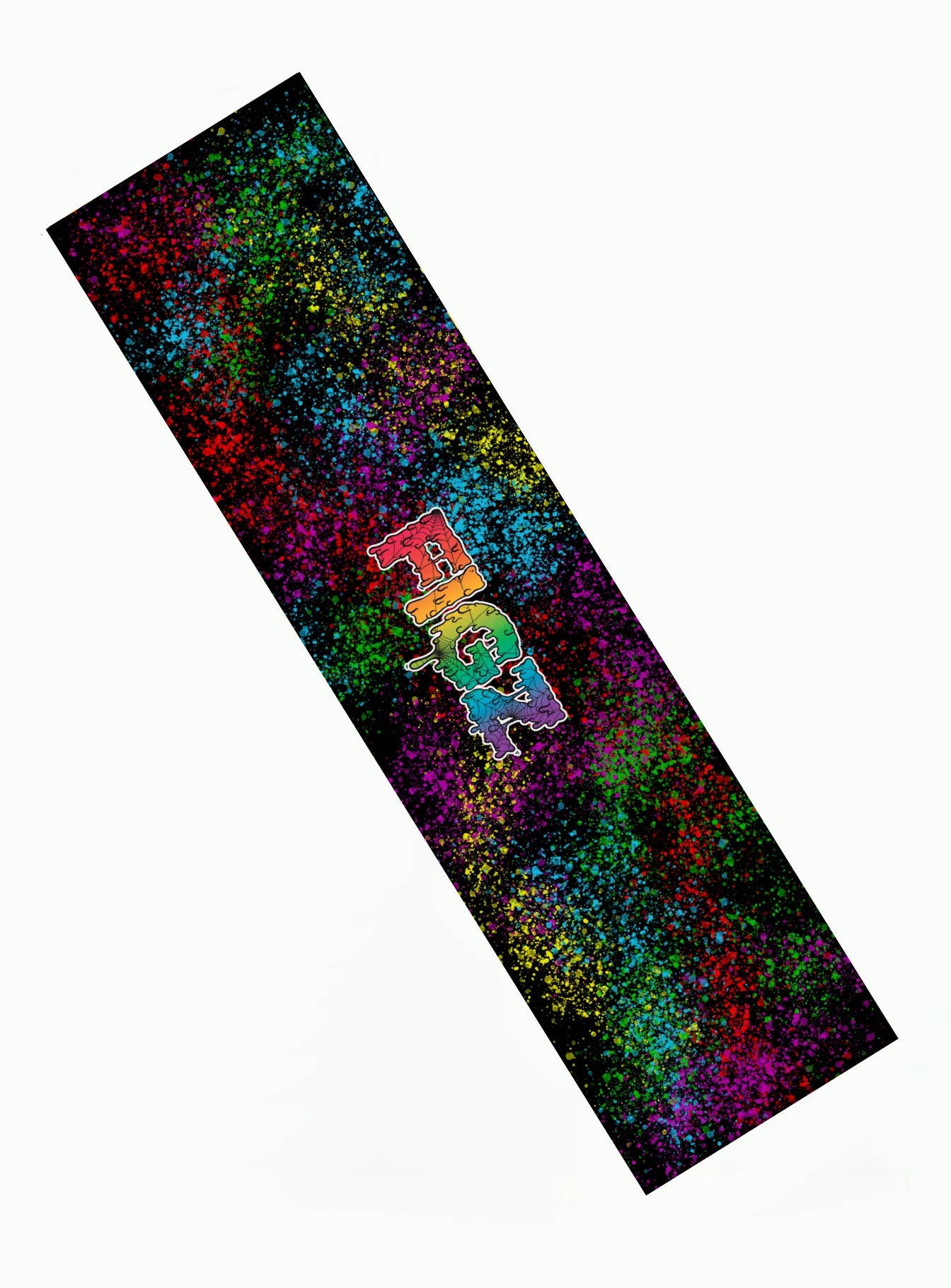 Figz Rainbow Splatter Scooter Griptape - Black