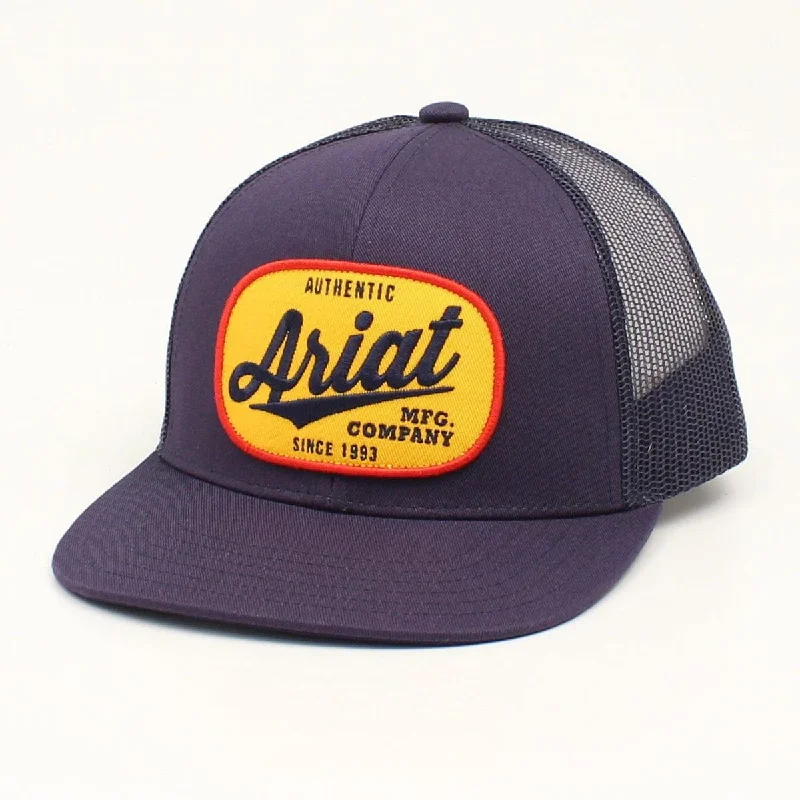 Mfg. Logo Patch Mesh Snapback Hat - Navy