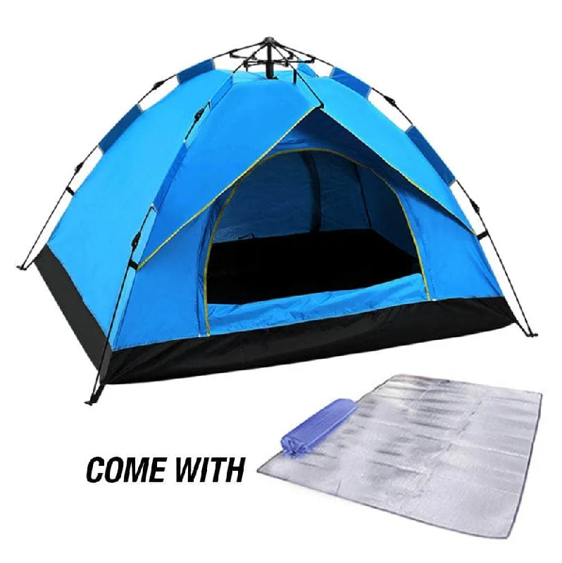 Waterproof Camping Tent For 3-4 People (Blue)