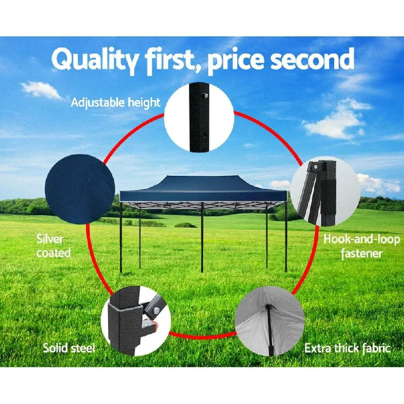 Gazebo Pop Up Marquee 3x6 Outdoor Tent Folding Wedding Gazebos Navy