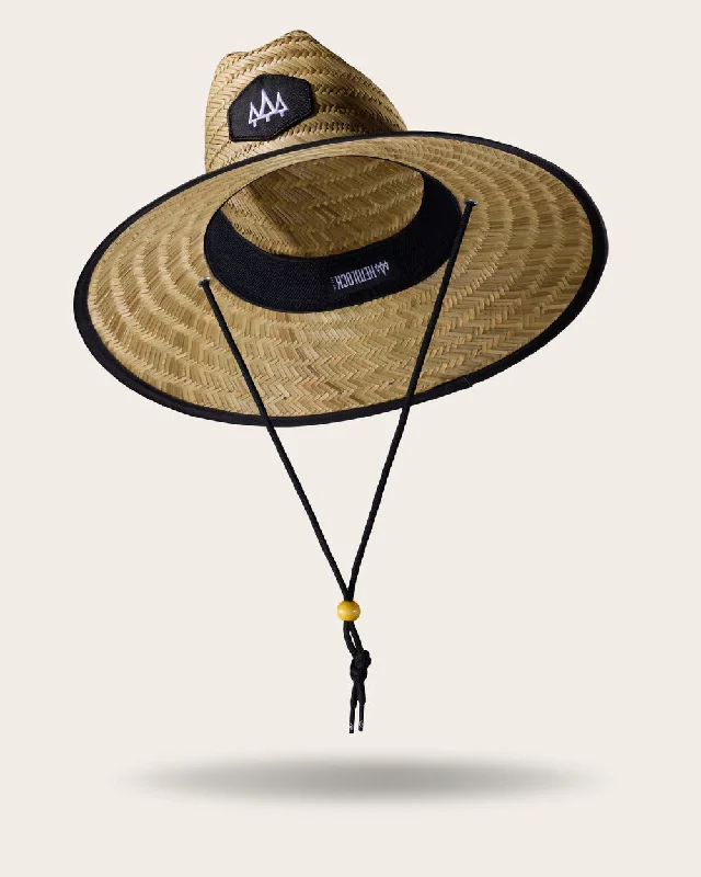 Midnight Straw Hat - Black Brim Bare Bottom