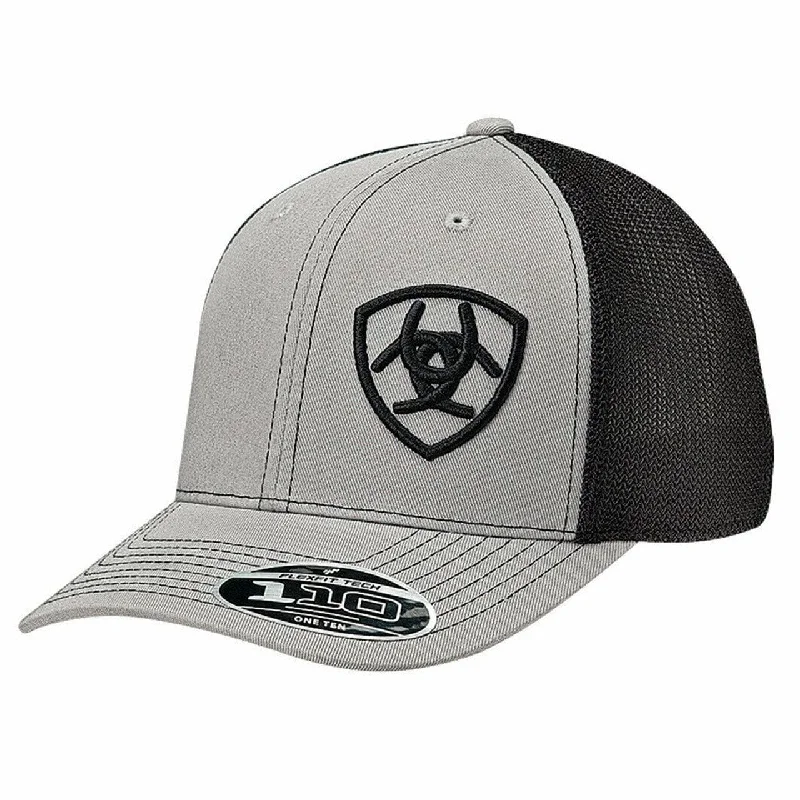 Offset FlexFit Embroidered Shield Logo Snapback Hat - Grey