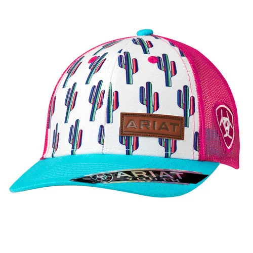 Youth Cactus Print Mesh Snapback Hat