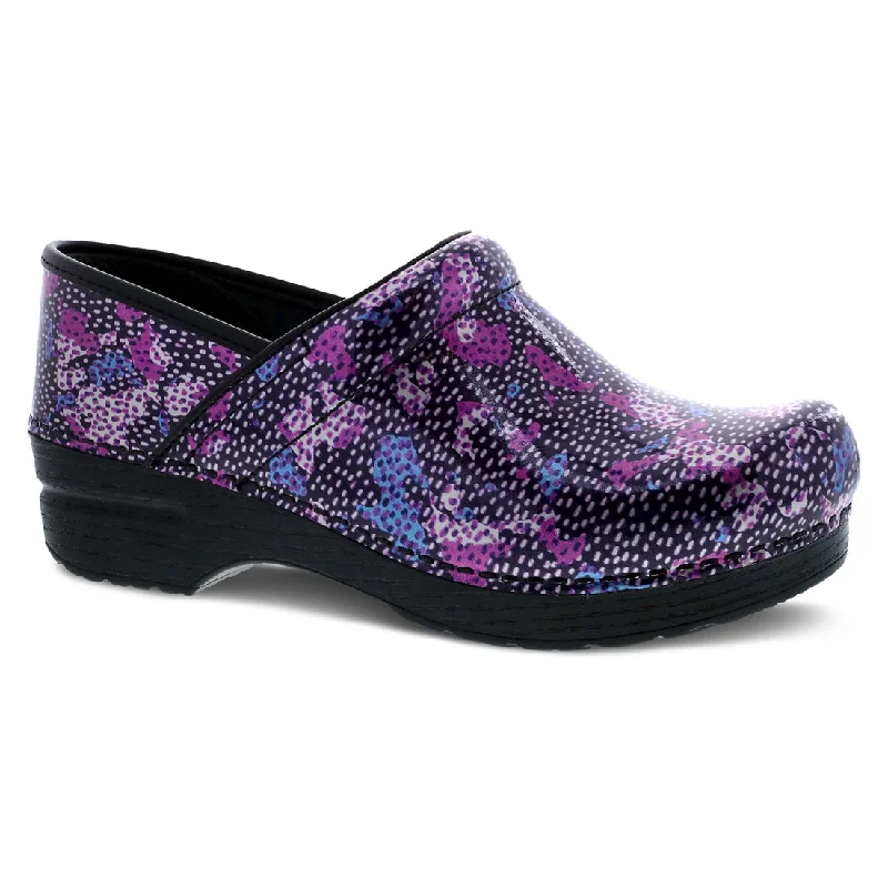 Women's Professional Patent Clog - Dotty Abstract