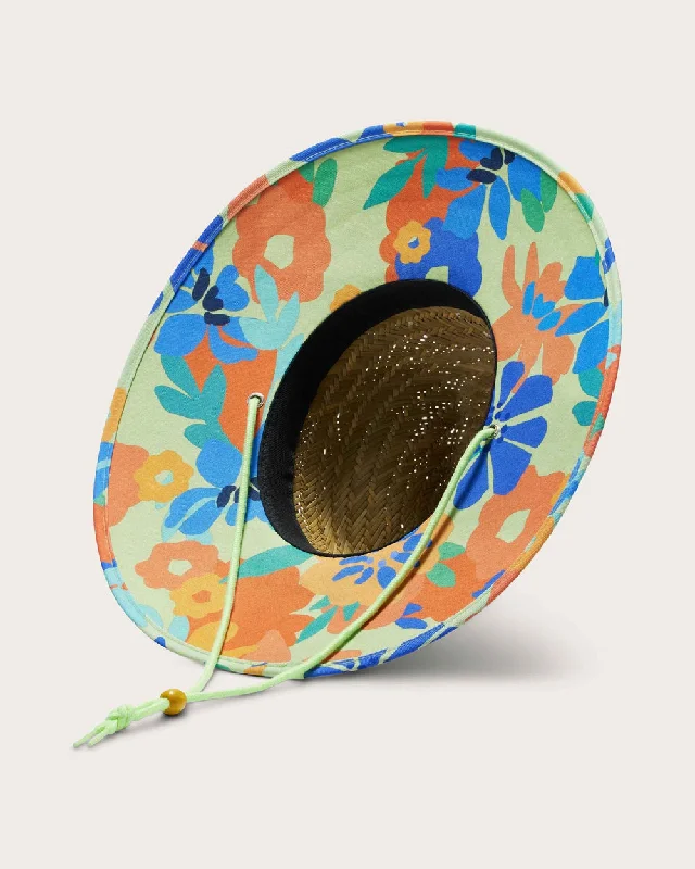 Barbados Straw Hat - Abstract Floral