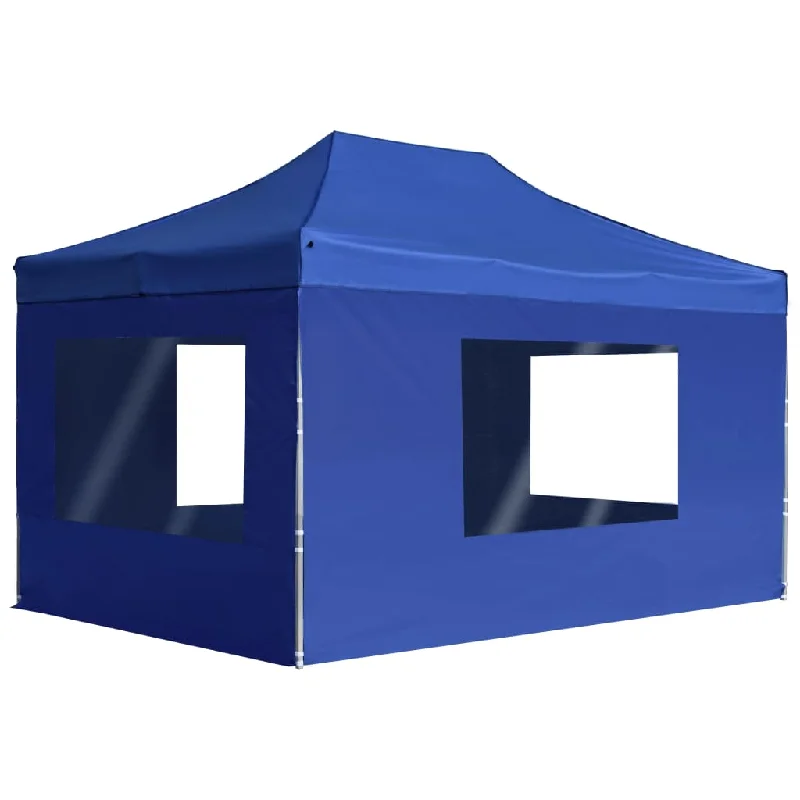 Professional Folding Party Tent with Walls Aluminium - Blue