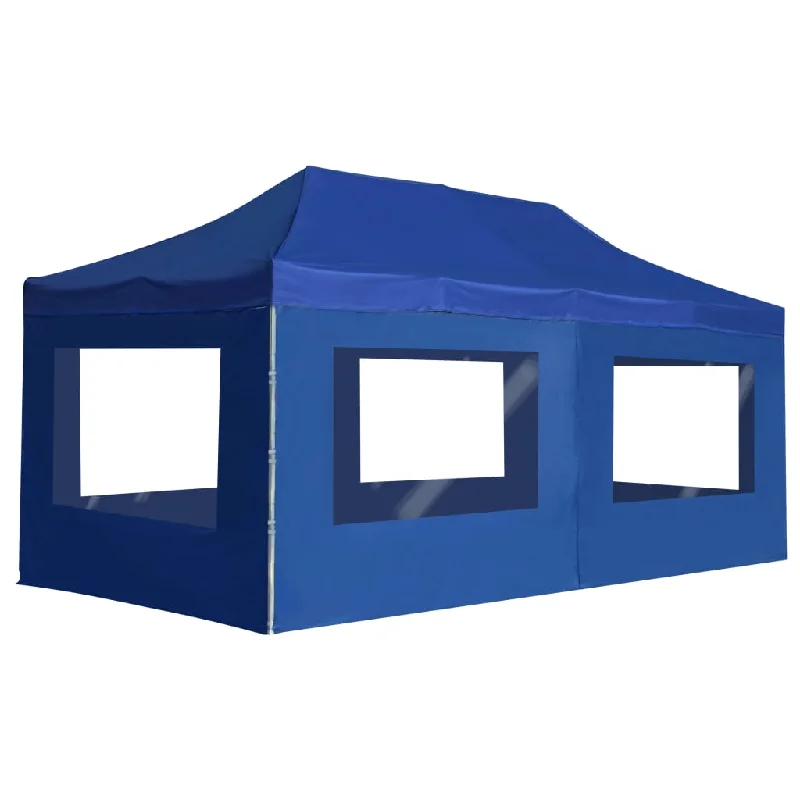 Professional Folding Party Tent with Walls Aluminium, Blue