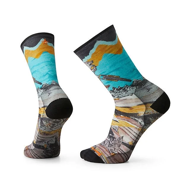 Bike Zero Cushion Wolf Print Crew Socks