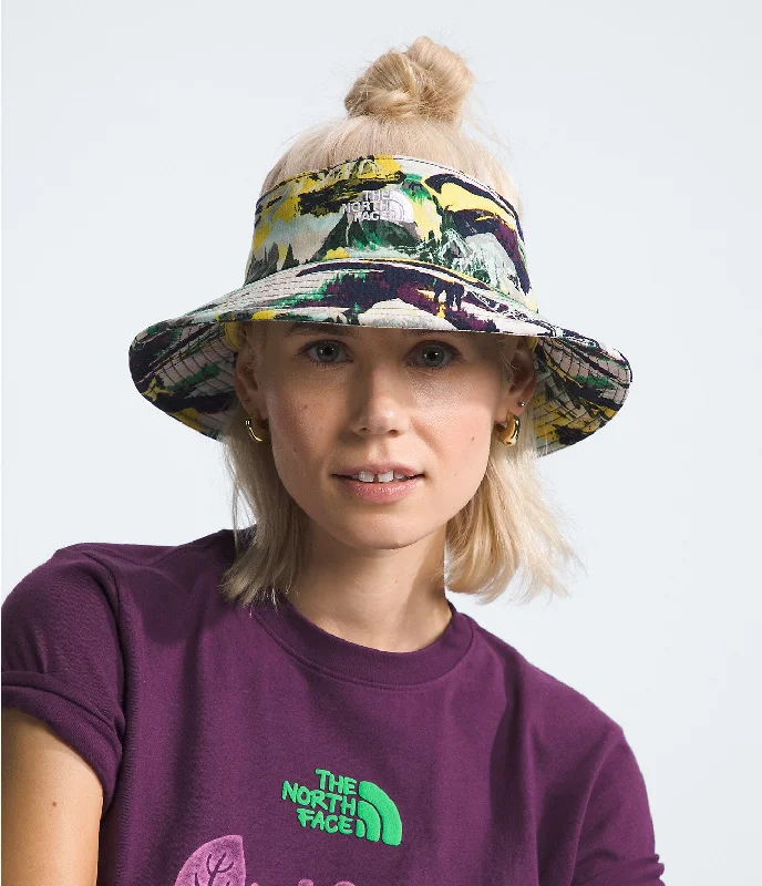 Class V Top Knot Bucket Hat - Black Currant Purple Trail Dream Print