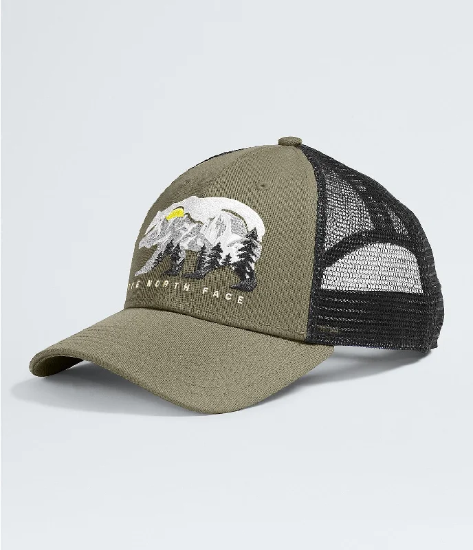 Embroidered Mudder Trucker Hat - New Taupe Green/Bear Graphic