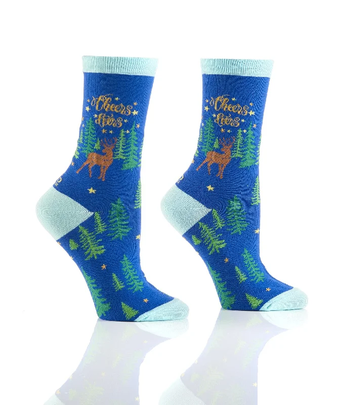 Cheers Deers - Cotton Crew Socks