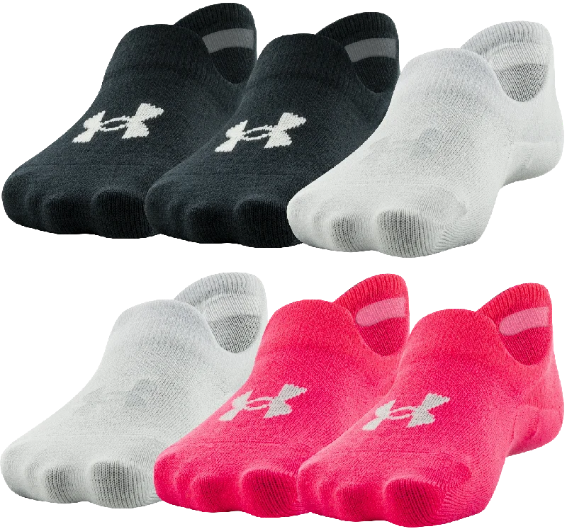 Under Armour Girls' Essential Ultra Low Tab Socks - 6 Pack